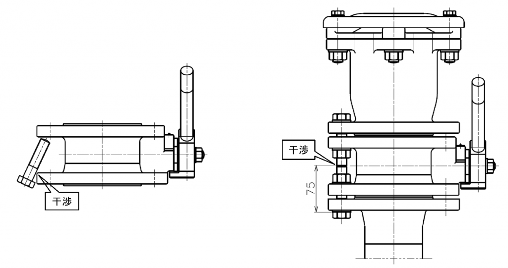 水道用補修弁(φ75×100L)の施工時の注意点